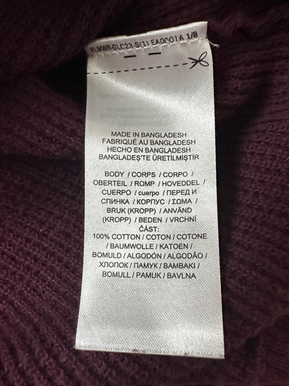 Lauren Ralph Lauren 100% Cotton Plum waffle Knit Hooded Sweater - Picture 6 of 13